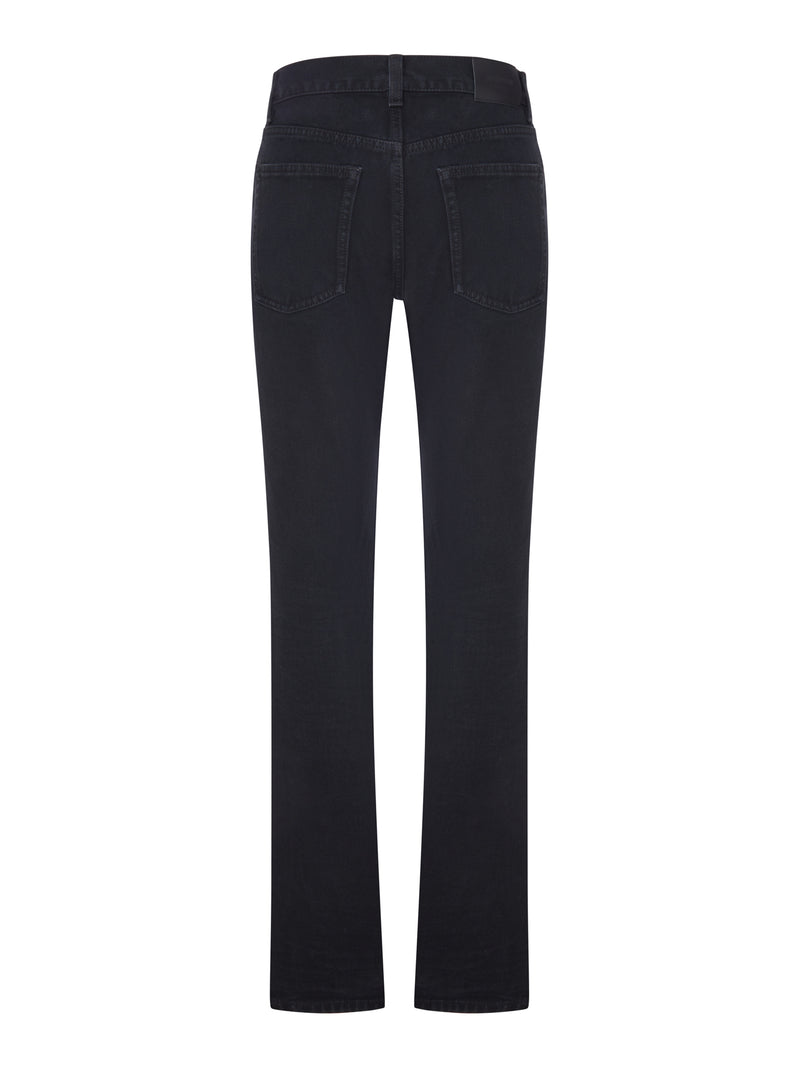 Saint Laurent Women Straight Jeans In Authentic Denim SAINT LAURENT