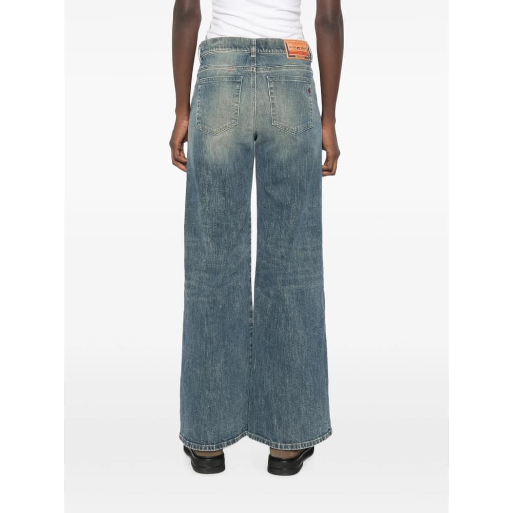 Diesel Blue Denim - Wide-Leg Jeans Women DIESEL