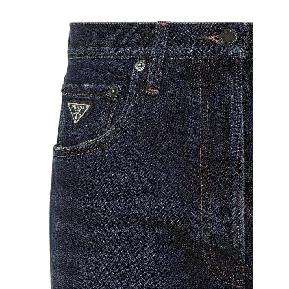 Prada Blue Denim - Wide-Leg Jeans Women PRADA