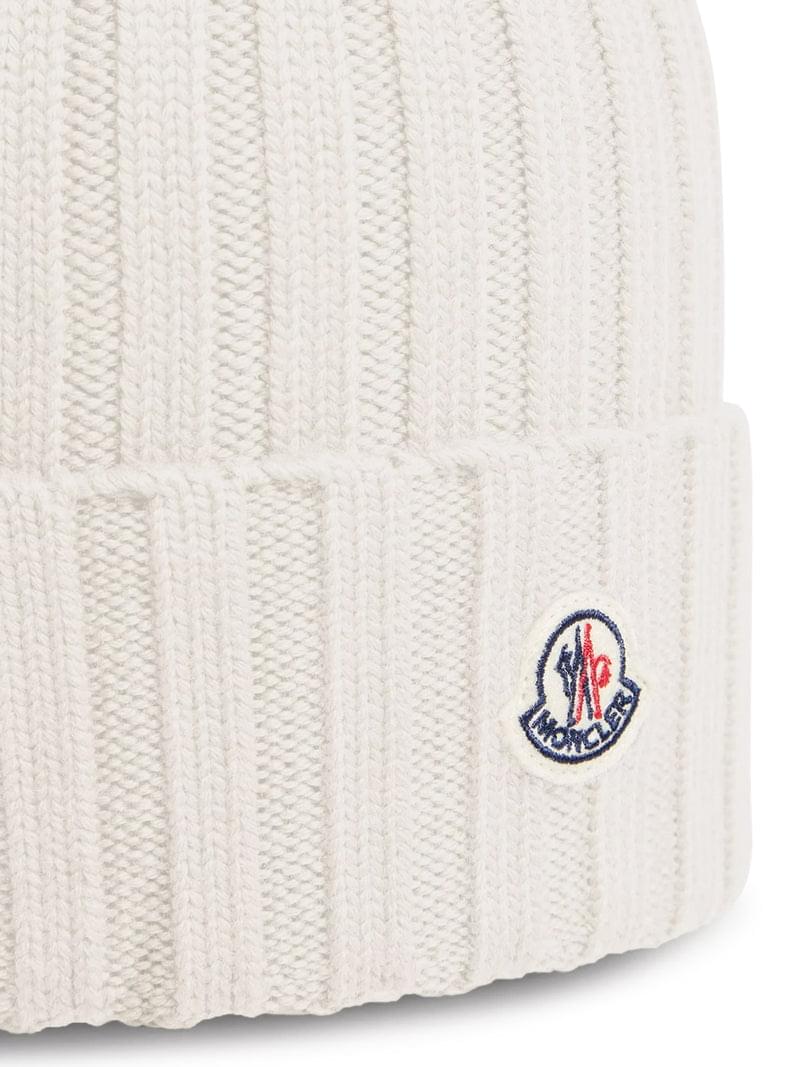 Moncler Women Logo-Embroidered Wool Beanie MONCLER