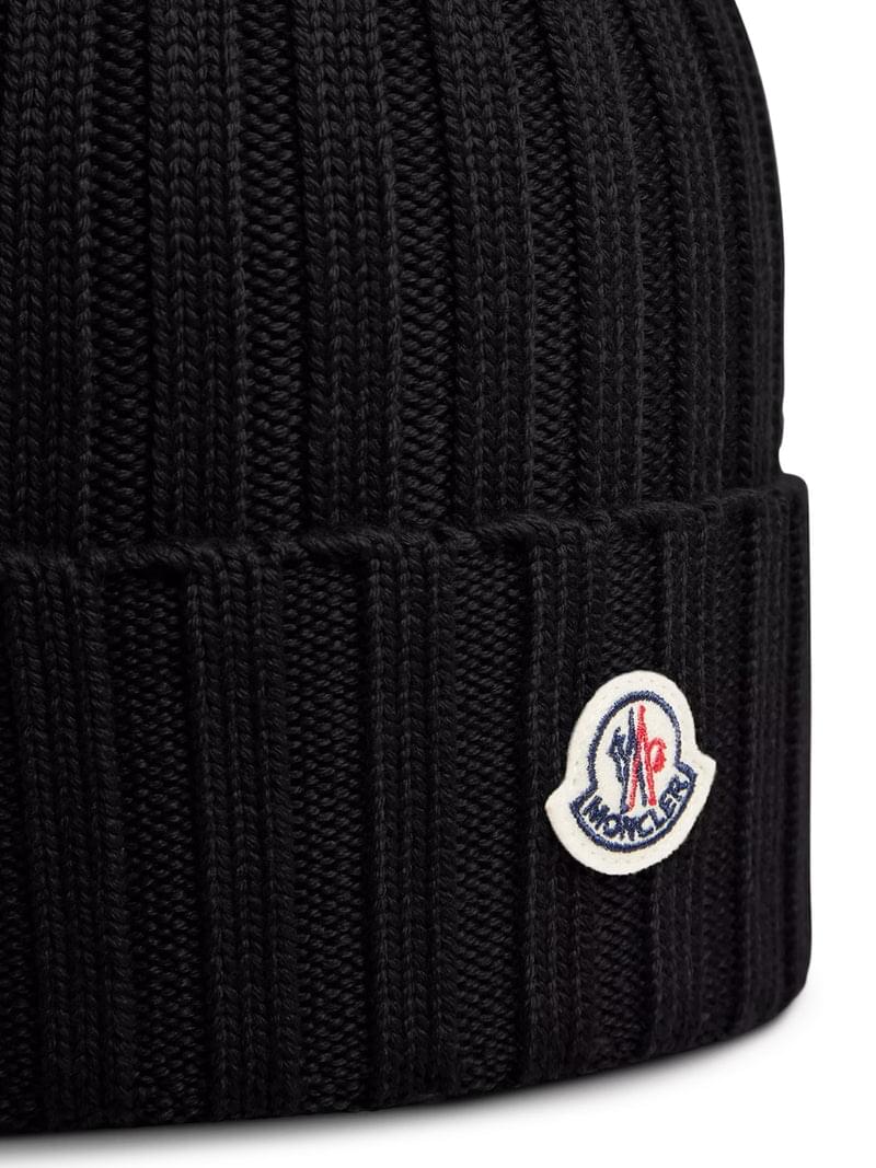 Moncler Women Logo-Embroidered Wool Beanie MONCLER