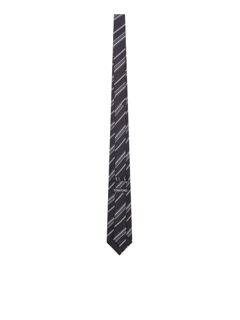 Tom Ford Men Silk Tie With Diagonal Stripes TOM FORD