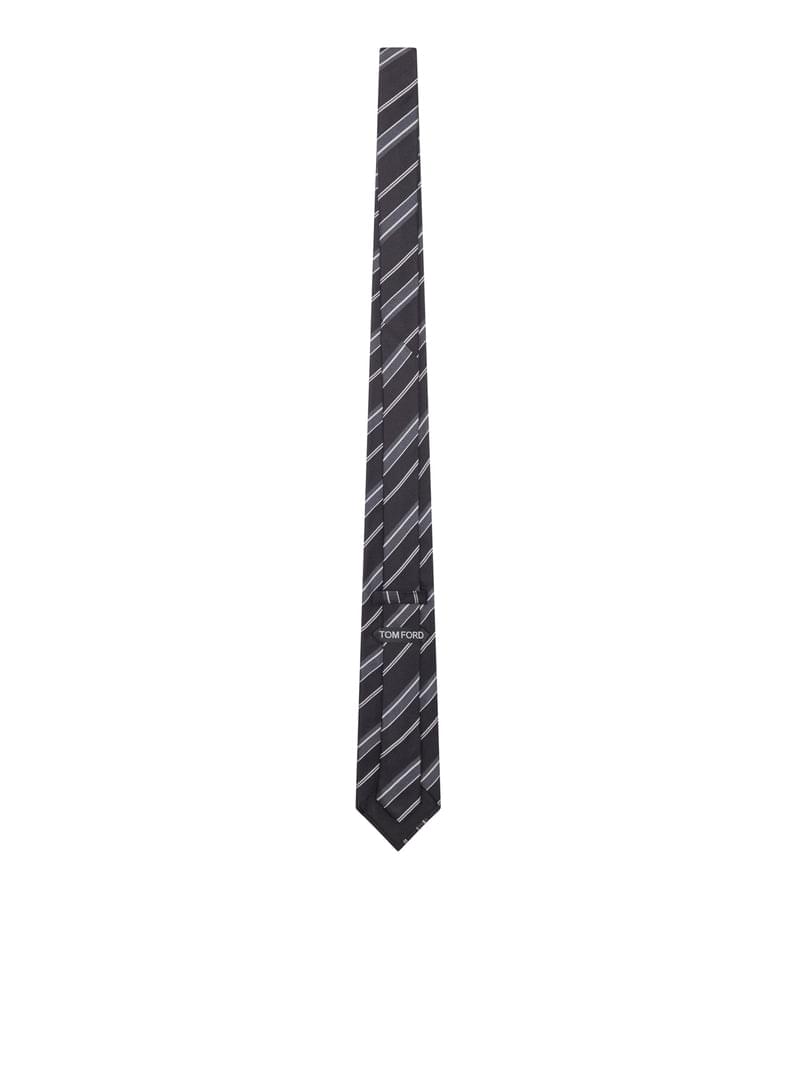 Tom Ford Men Silk Tie With Diagonal Stripes TOM FORD