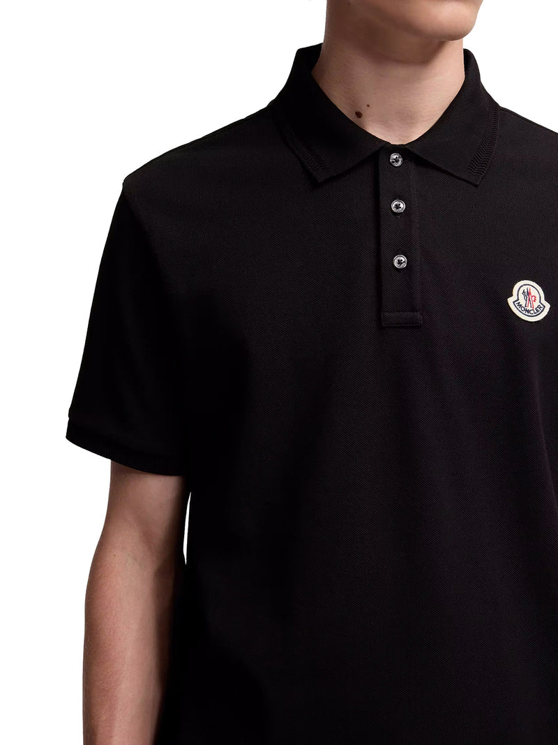 Moncler Men Cotton Piquet Polo Shirt With Logo Patch MONCLER