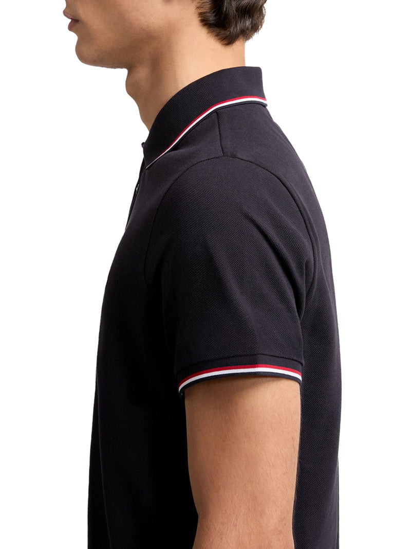 Moncler Men Cotton Piquet Polo Shirt With Tricolor Trim MONCLER