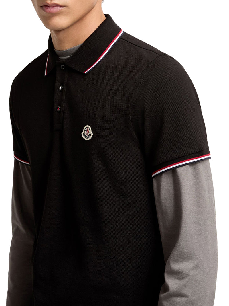 Moncler Men Cotton Piquet Polo Shirt With Tricolor Trim MONCLER