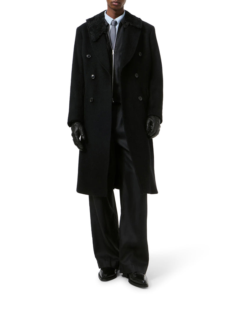 Our Legacy Men Whale Double-Breasted Mohair Wool Coat OUR LEGACY