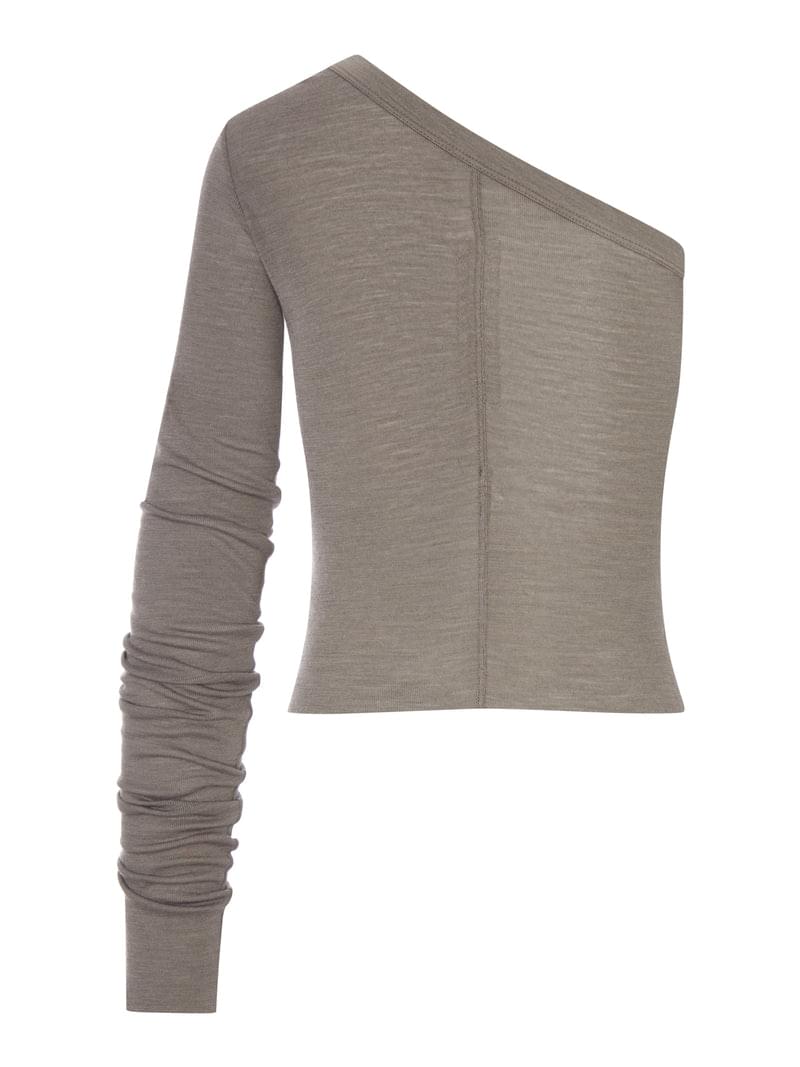 Rick Owens Women Ziggy T One-Shoulder Jersey Top With Long Sleeves RICK OWENS