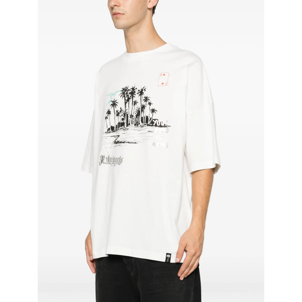 Palm Angels White T-Shirts & Vests - T-Shirts Men PALM ANGELS
