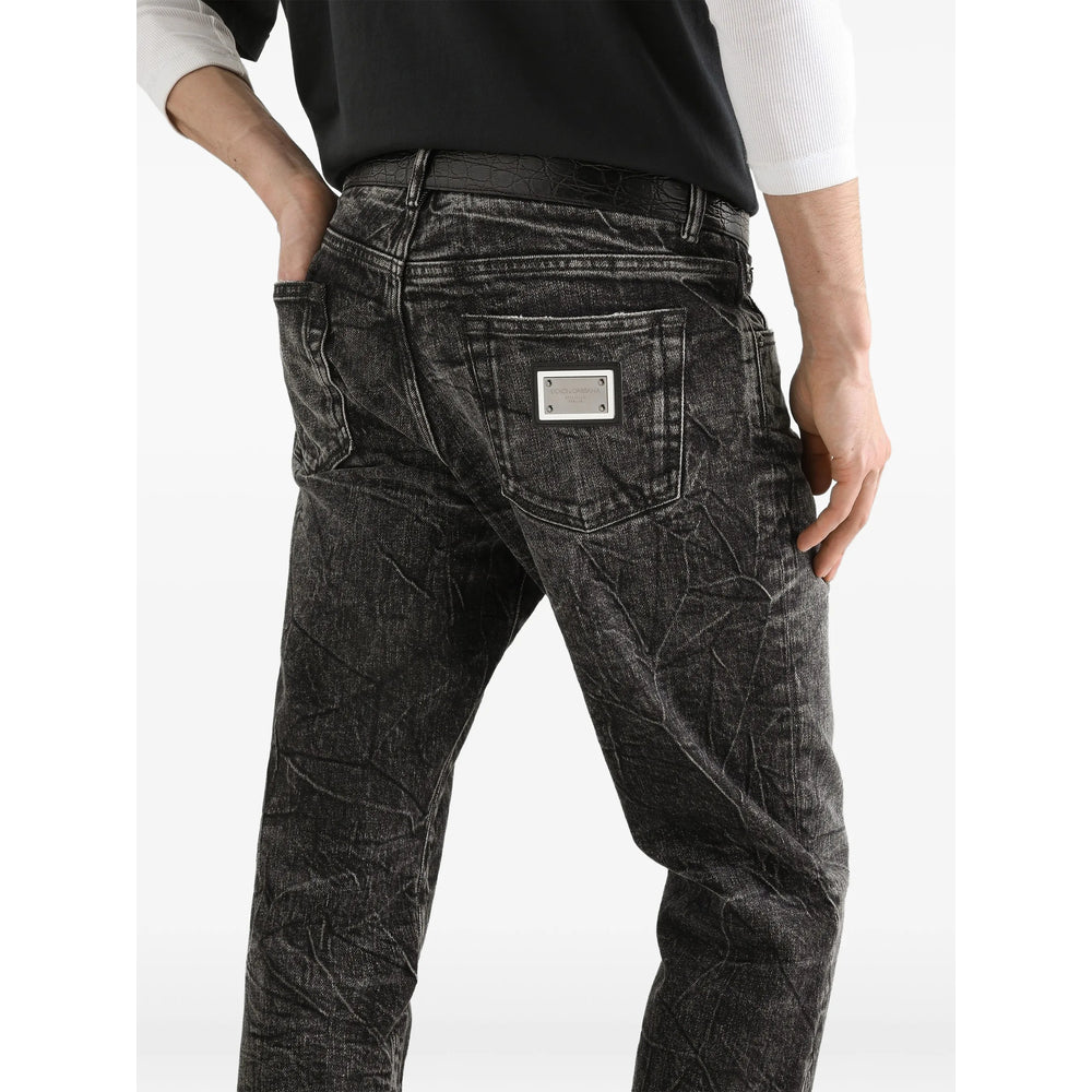 Dolce & Gabbana Black Denim - Slim-Fit Jeans Men DOLCE & GABBANA
