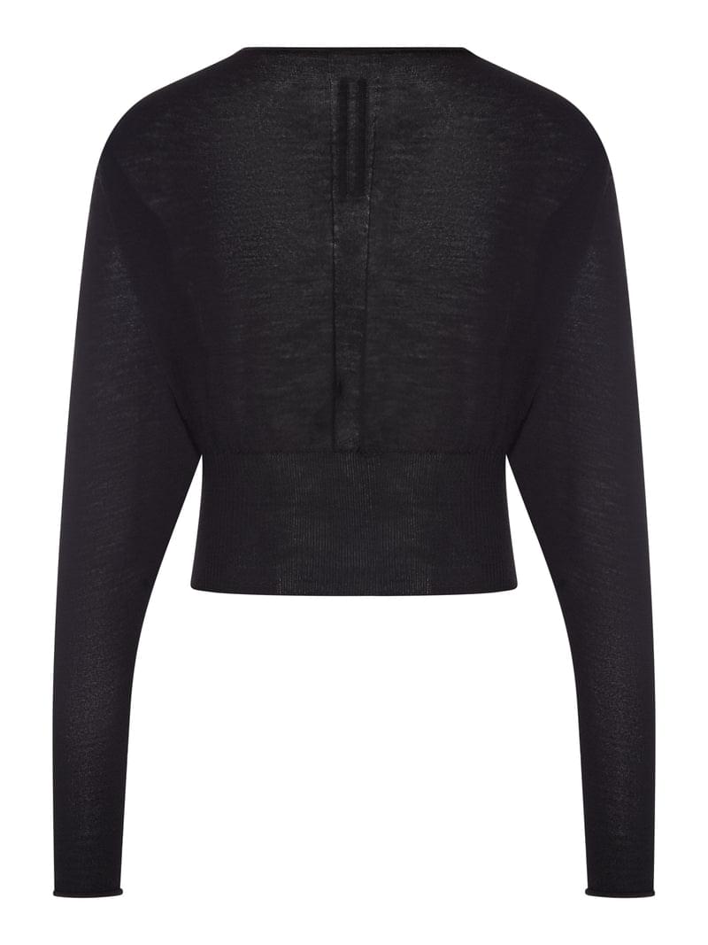 Rick Owens Women Cropped V-Neck Sweater In Fine Wool RICK OWENS