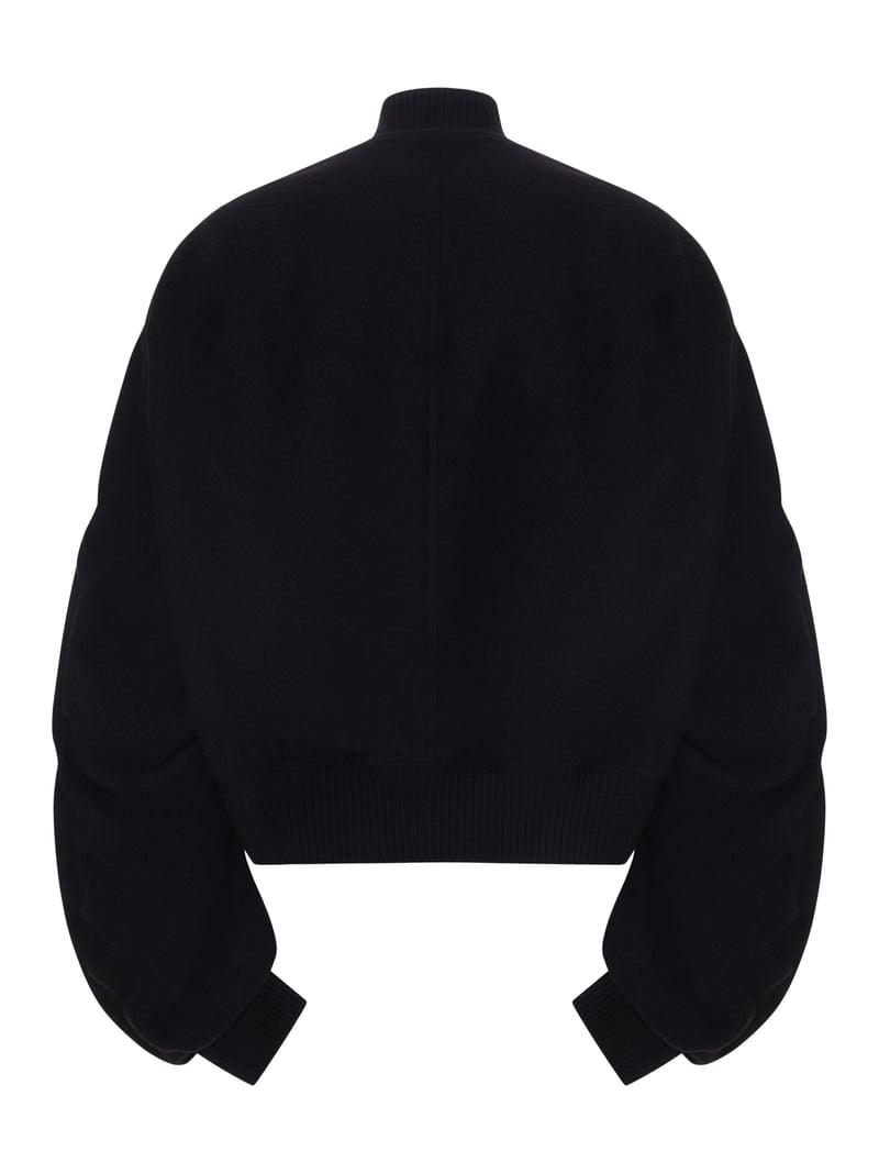 Rick Owens Men Cropped Bomber Jacket With Voluminous Sleeves RICK OWENS