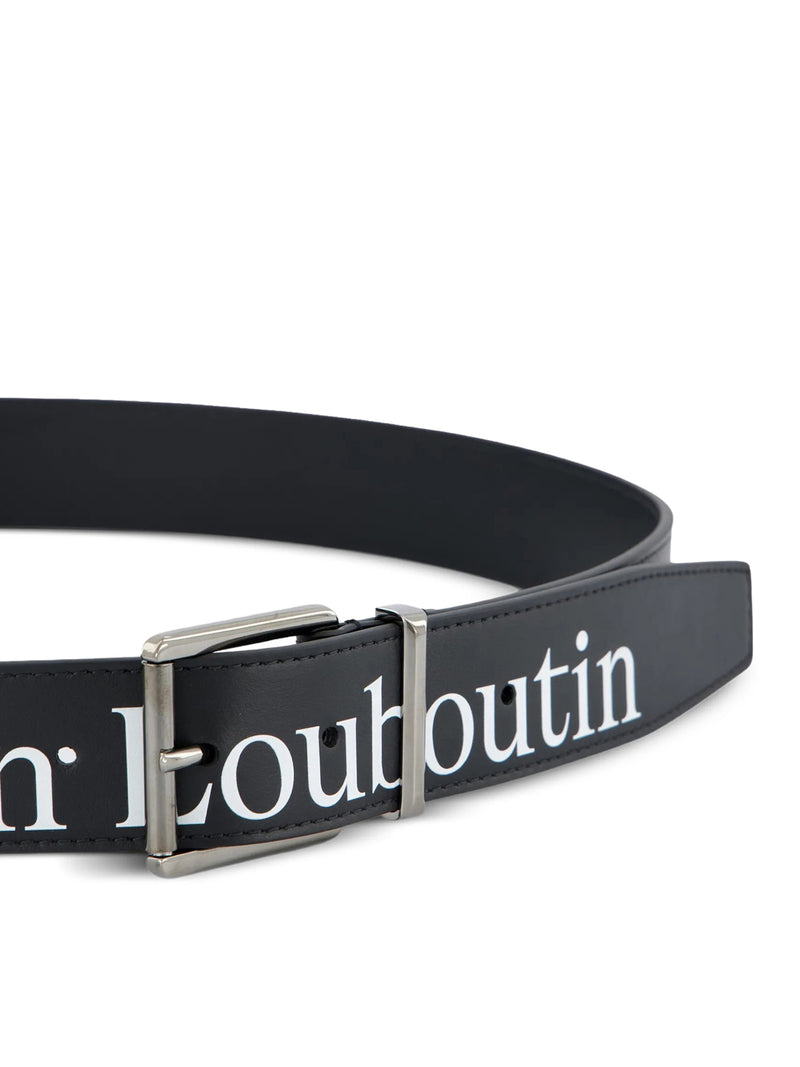 Christian Louboutin Men Leather Belt With Logo Print CHRISTIAN LOUBOUTIN