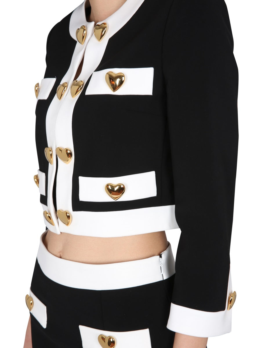 Moschino Women Giacca In Crêpe Heart Buttons