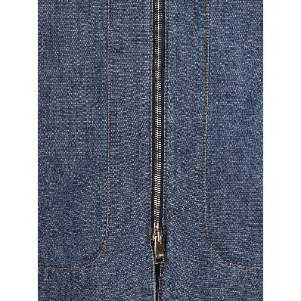 Fendi Blue Denim - Denim Skirts Women FENDI