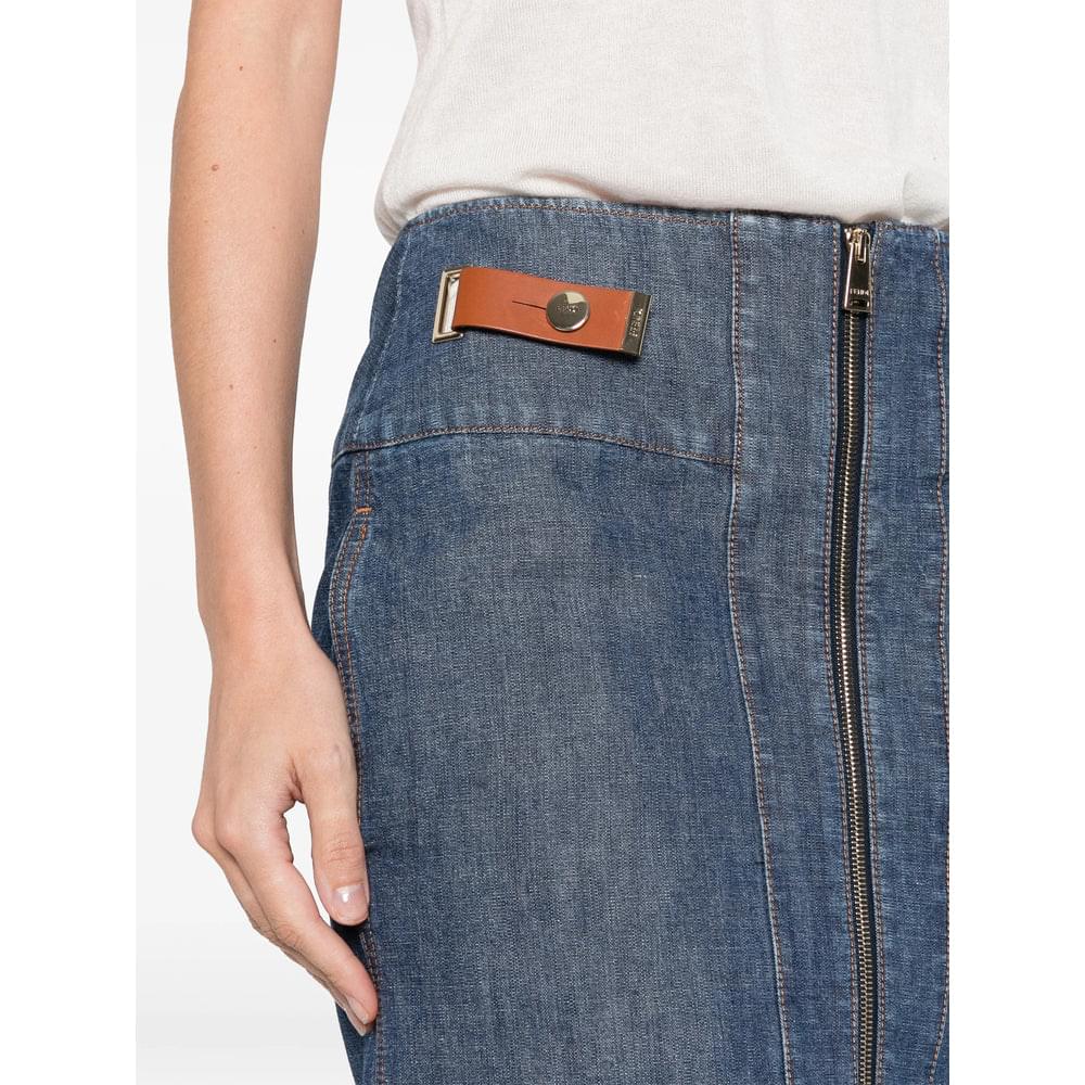 Fendi Blue Denim - Denim Skirts Women FENDI