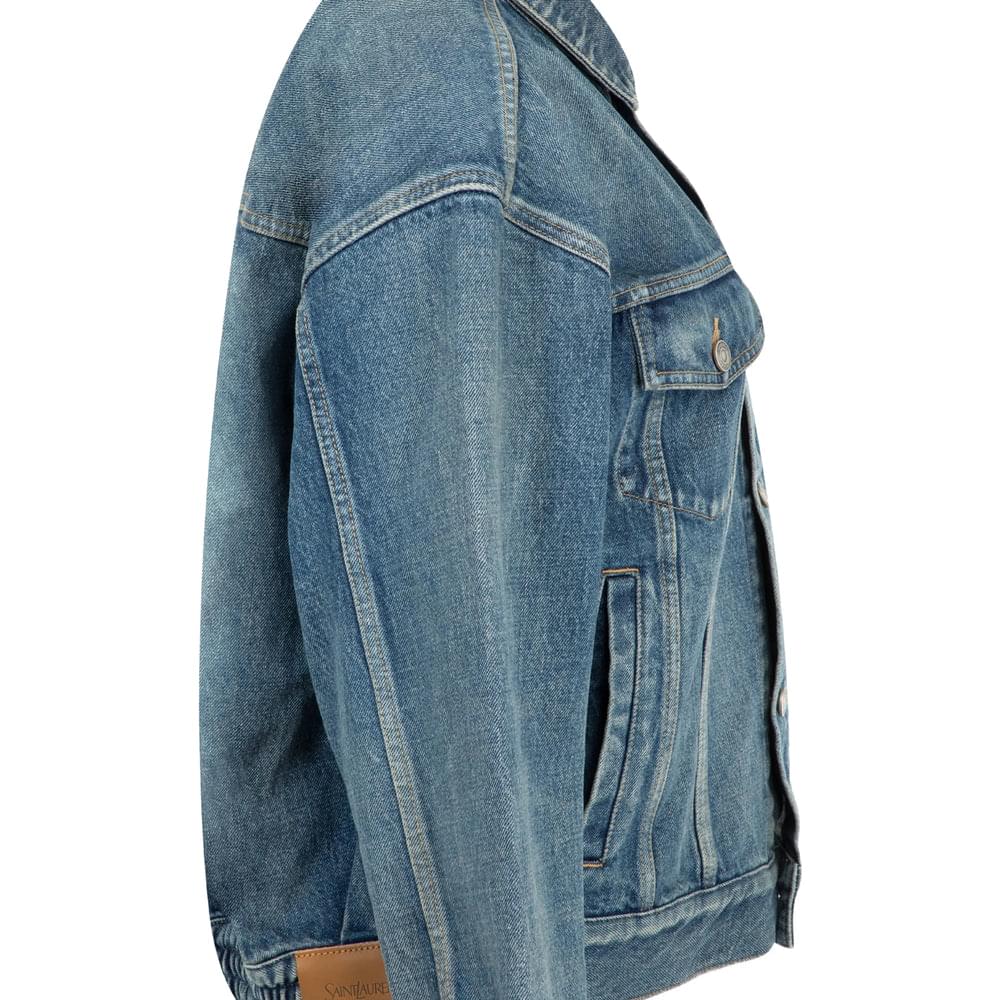 Saint Laurent Blue Jackets - Denim Jackets Women SAINT LAURENT