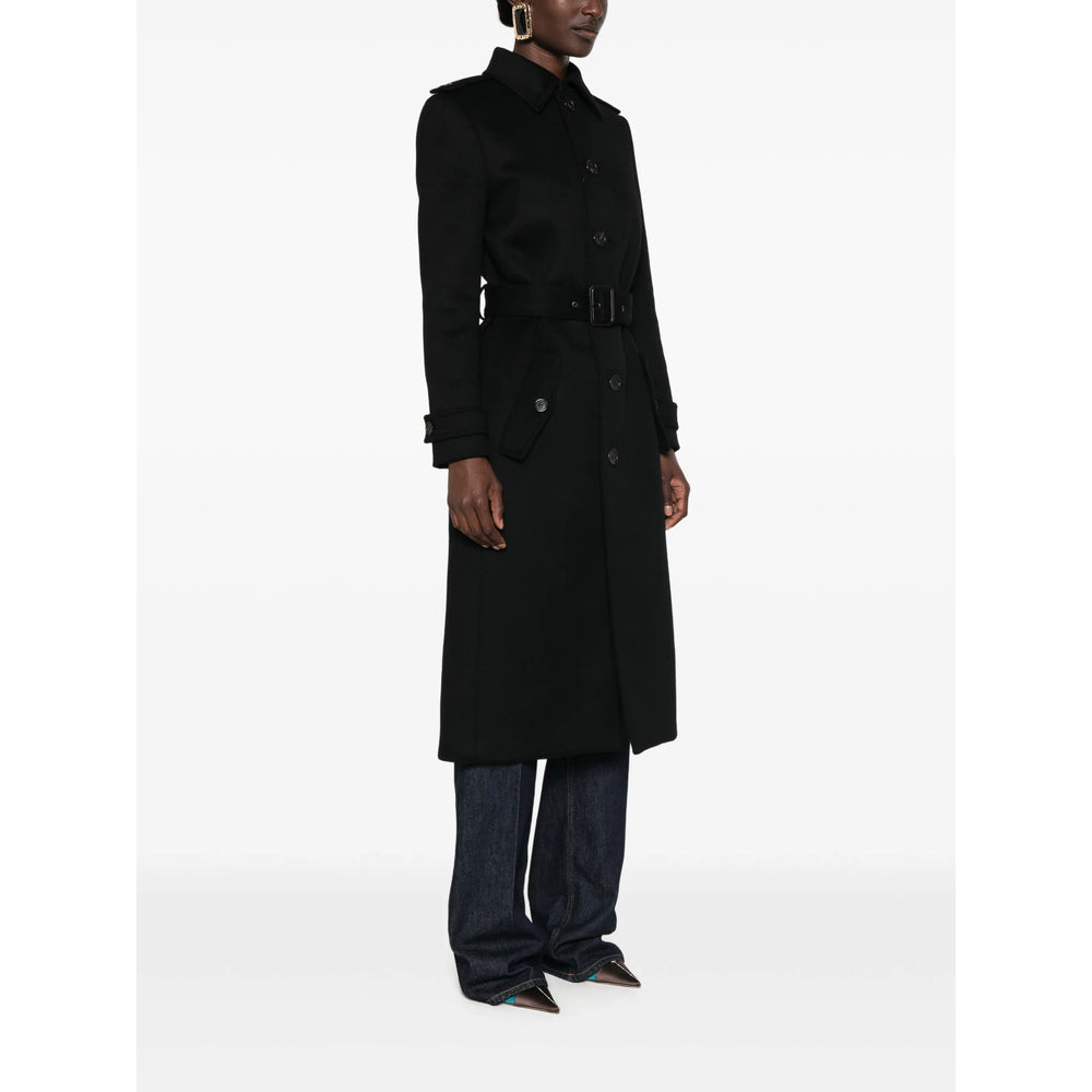 Saint Laurent Black Coats - Single Breasted Coats Women SAINT LAURENT