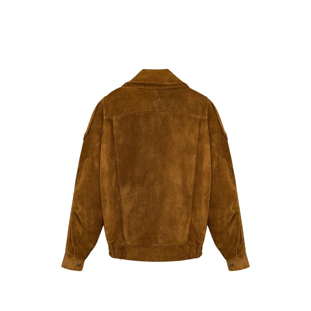 Saint Laurent Brown Jackets - Leather Jackets Women SAINT LAURENT