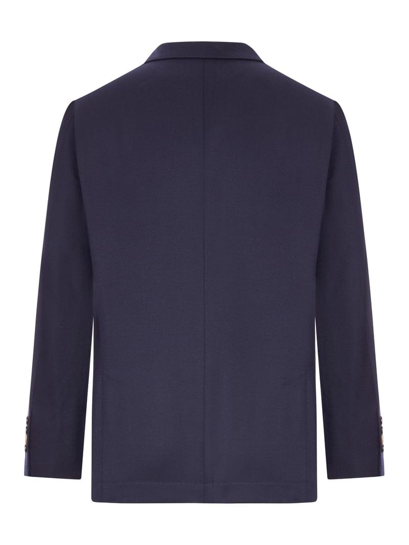 Brunello Cucinelli Men Blue Cashmere Blazer With Contrasting Lining BRUNELLO CUCINELLI