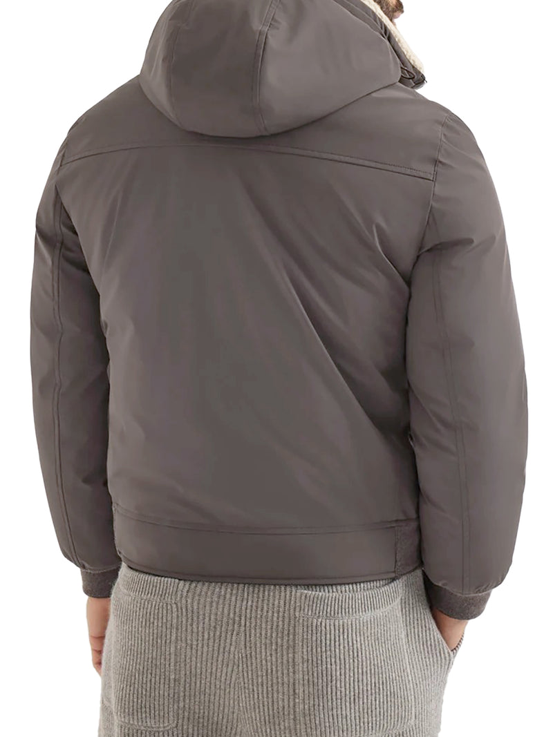 Brunello Cucinelli Men Padded Jacket With Shearling BRUNELLO CUCINELLI