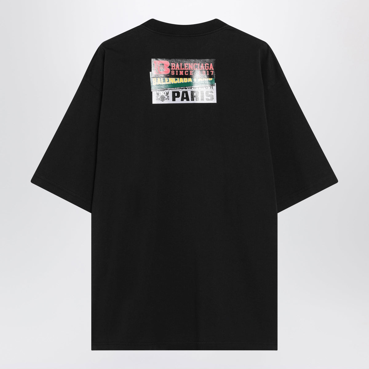 Balenciaga Bumper Stickers Medium-Fit Cotton T-Shirt In Black Men BALENCIAGA