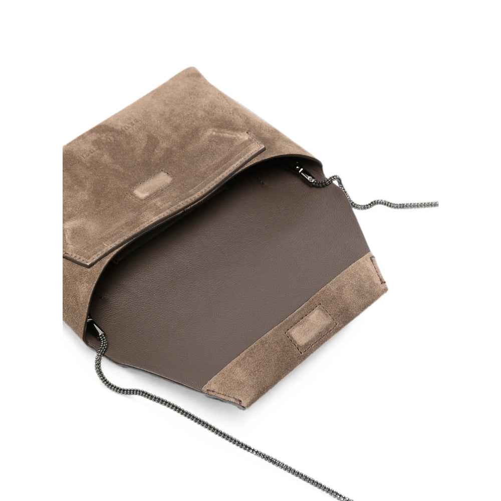 Brunello Cucinelli Brown Clutch Bags Women BRUNELLO CUCINELLI