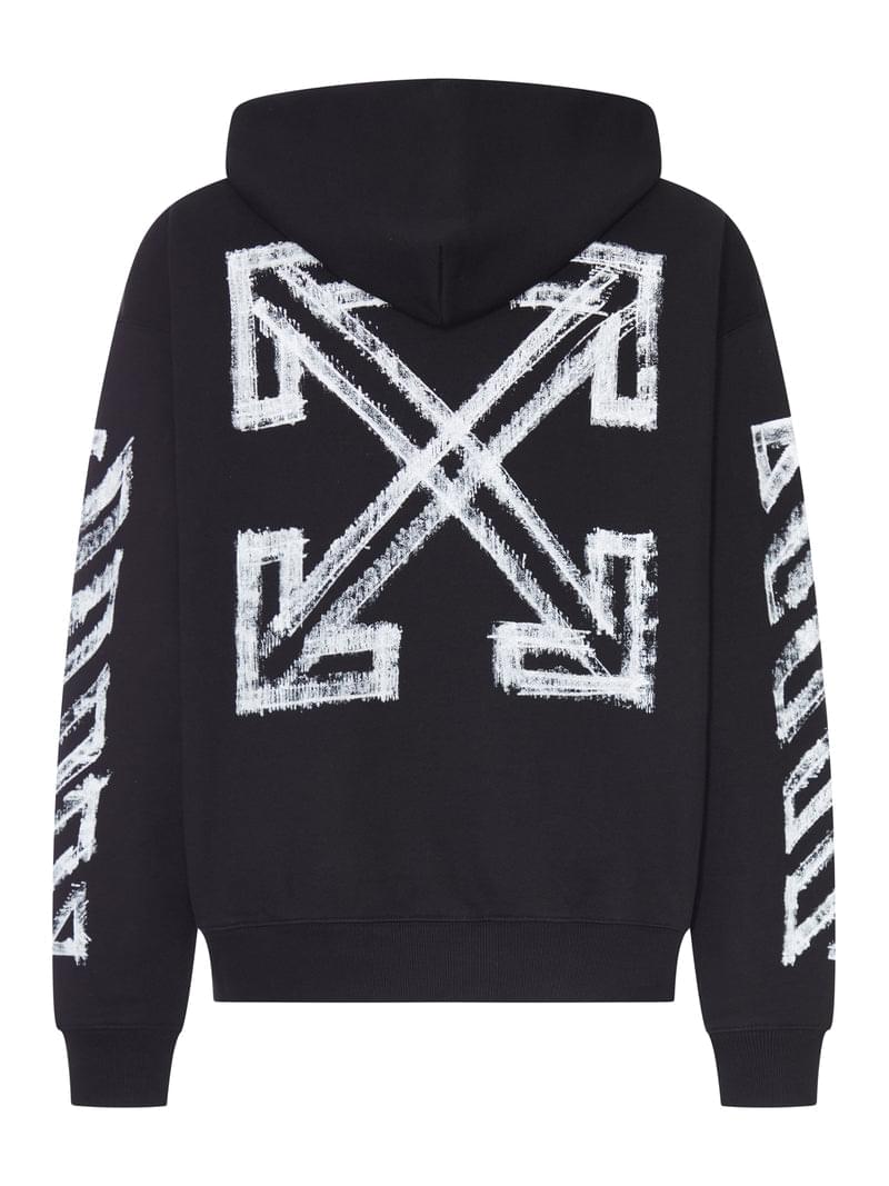 Off-White Men Hoodie With Arrow Sketch Print OFF-WHITE