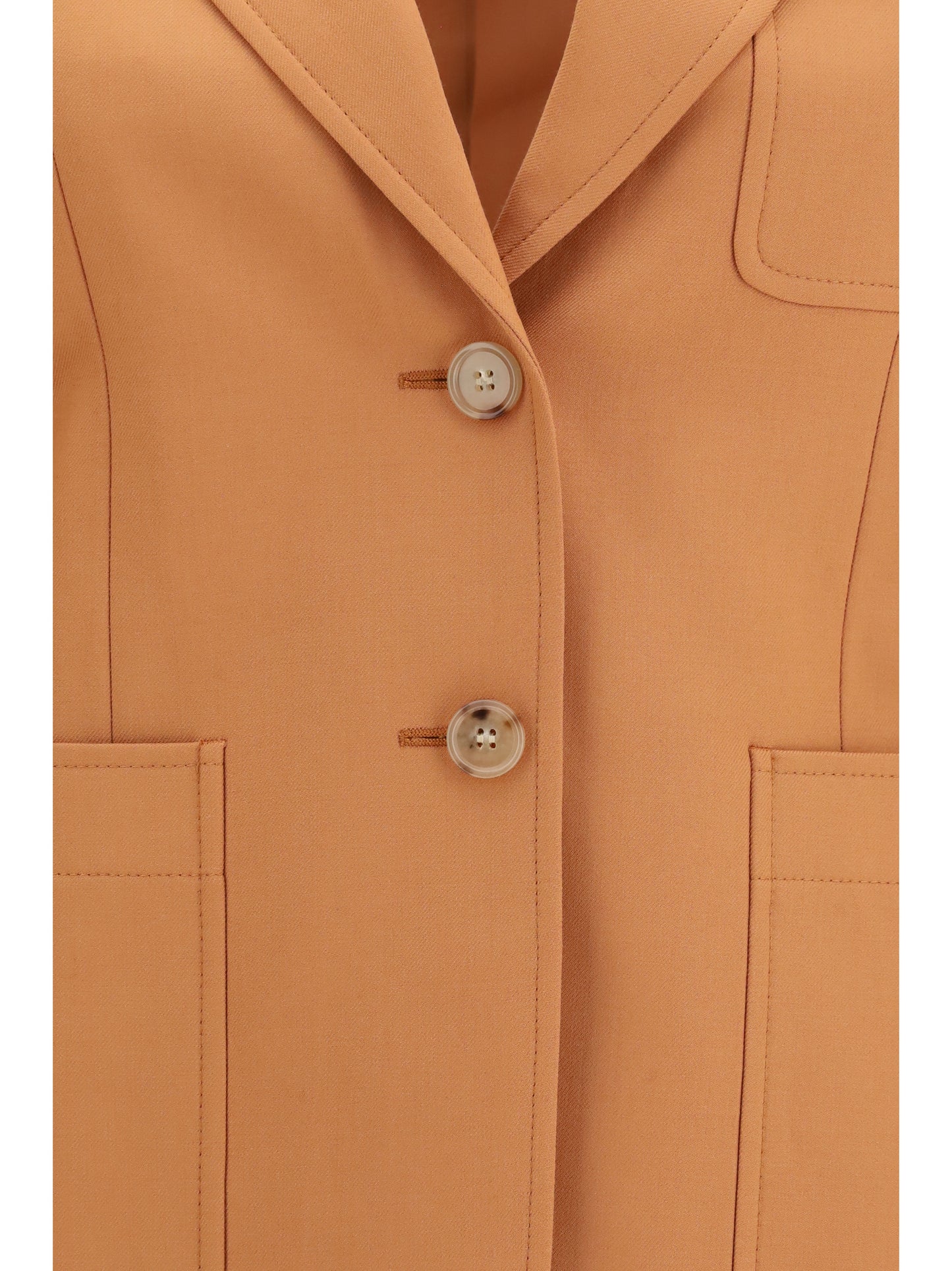 Chloé Women Straight-Cut Wool Gabardine Blazer CHLOE