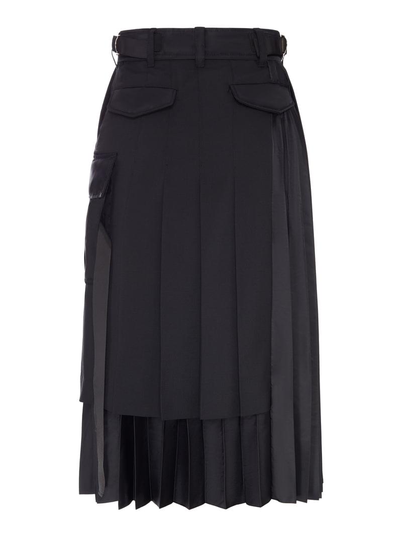 Sacai Women Pleated Midi Skirt With Cargo Pockets SACAI