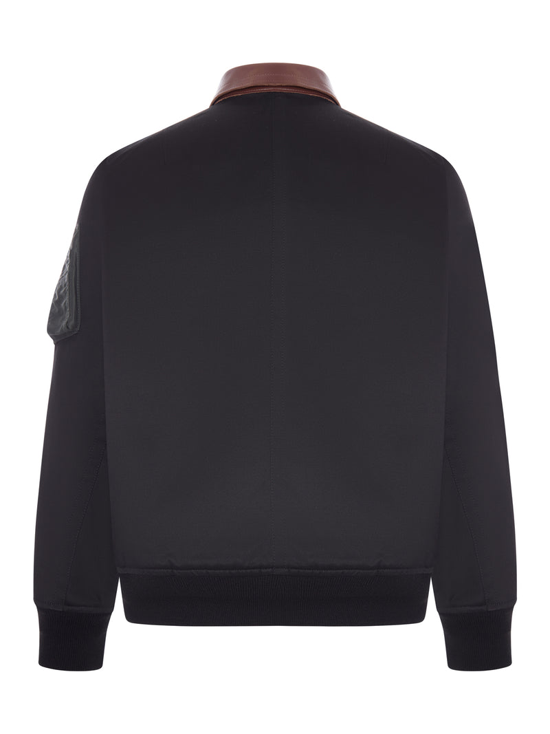 Sacai Men Utility Bomber Jacket With Leather Details SACAI