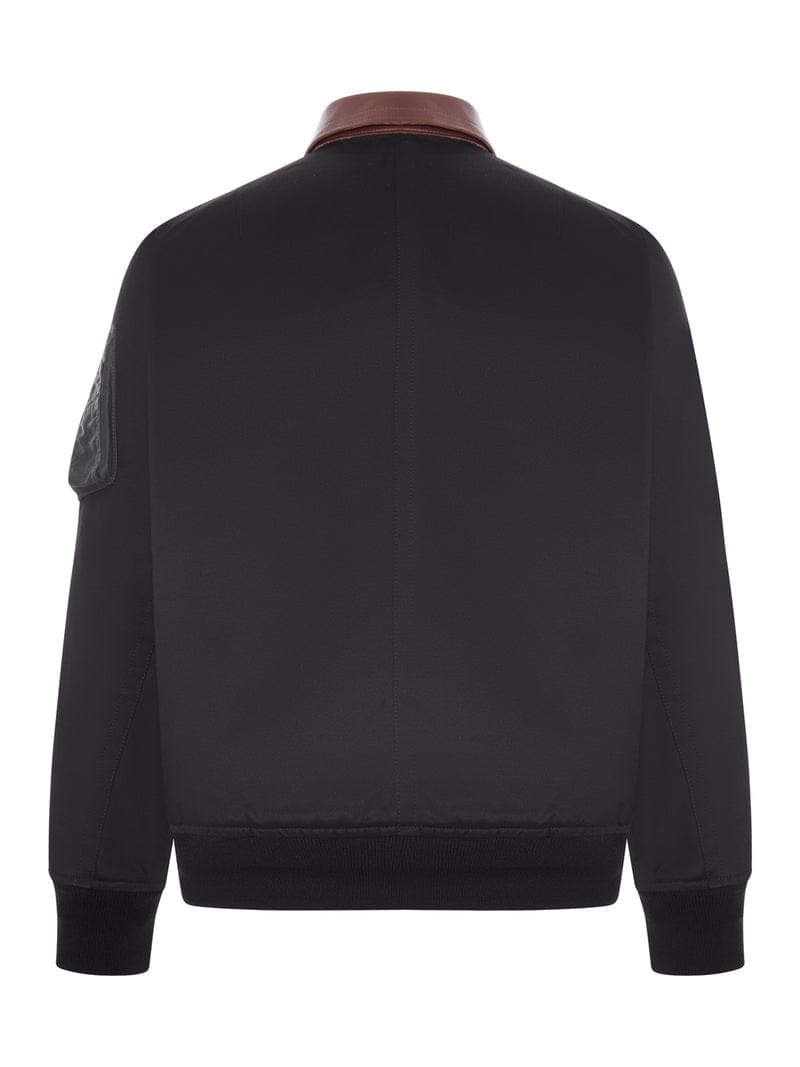 Sacai Men Utility Bomber Jacket With Leather Details SACAI