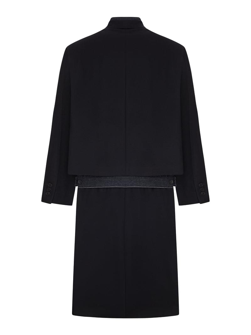 Sacai Men Panelled Coat With Denim Insert SACAI