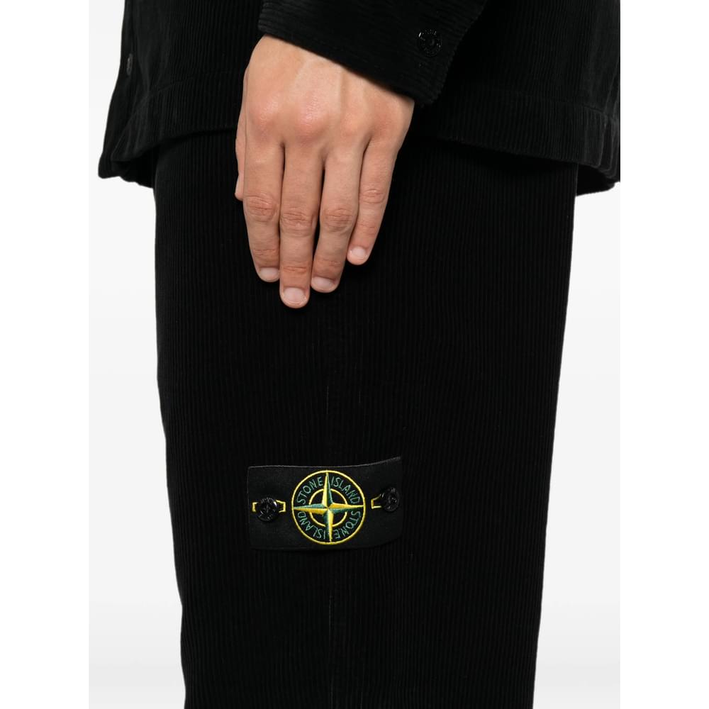 Stone Island Black Trousers - Regular & Straight-Leg Trousers Men STONE ISLAND
