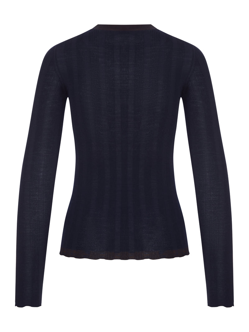 Prada Women Ribbed Knit Top With Logo PRADA