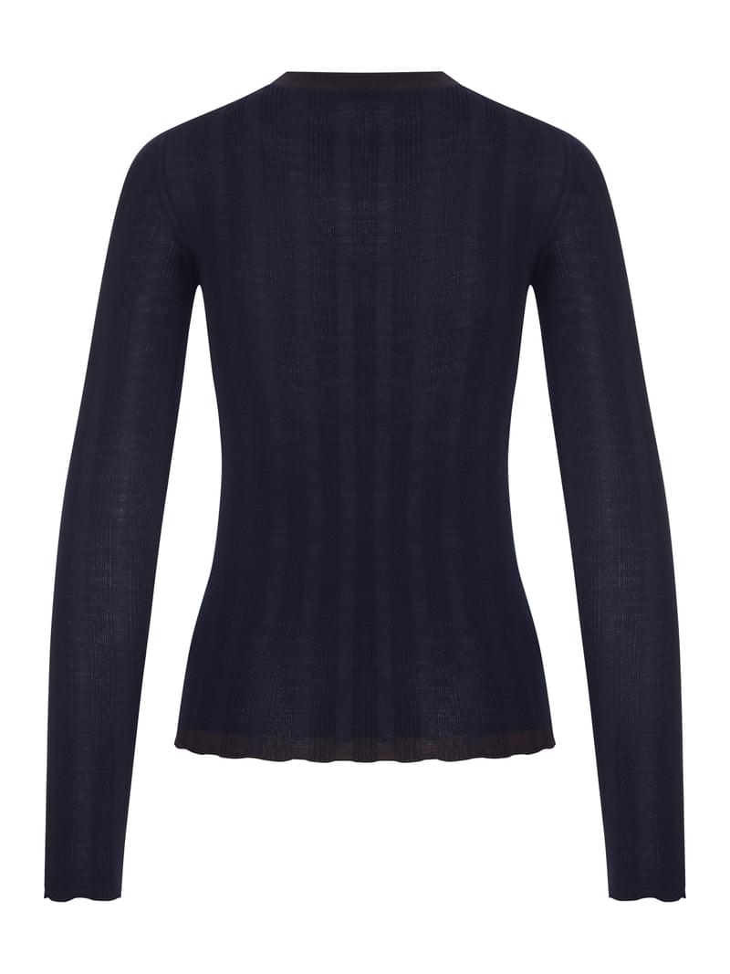Prada Women Ribbed Knit Top With Logo PRADA