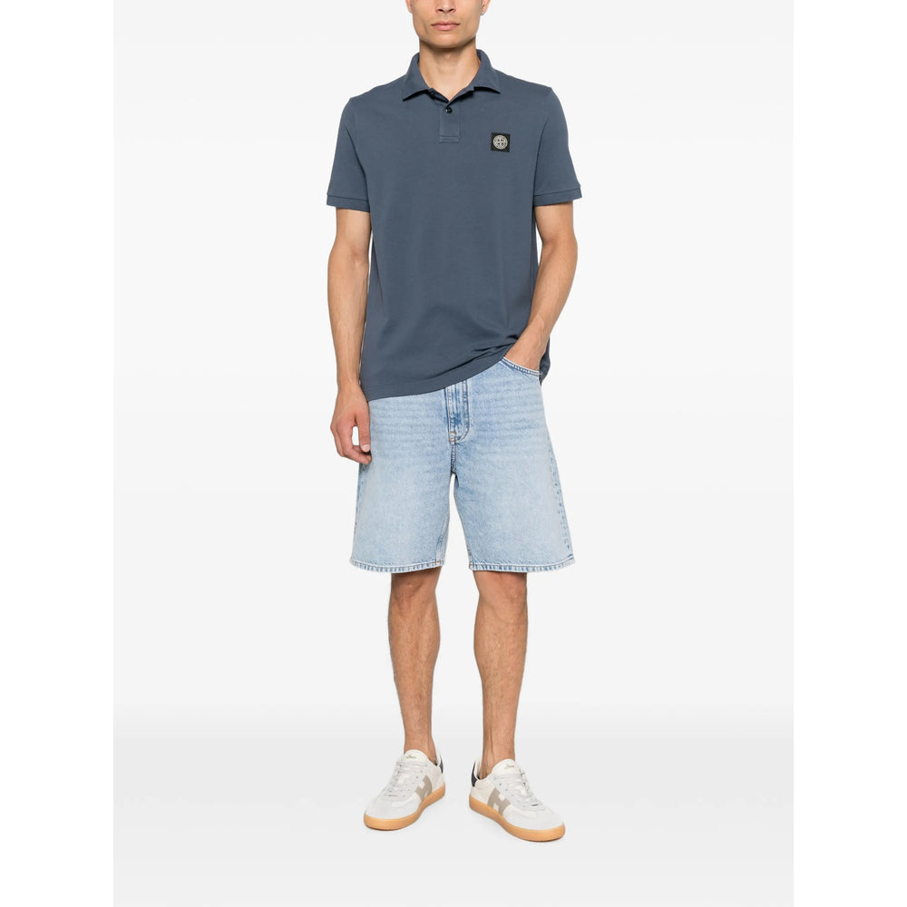 Stone Island Blue Polo Shirts Men STONE ISLAND