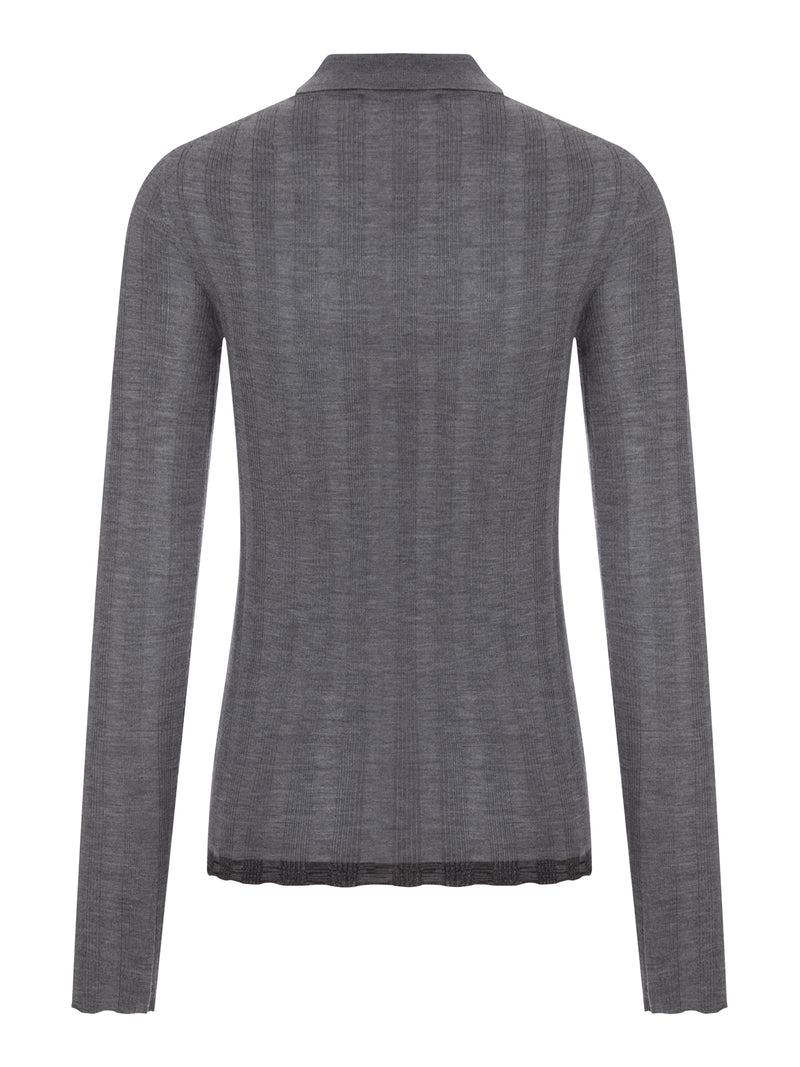 Prada Women Ribbed Knit Polo Shirt With Logo PRADA