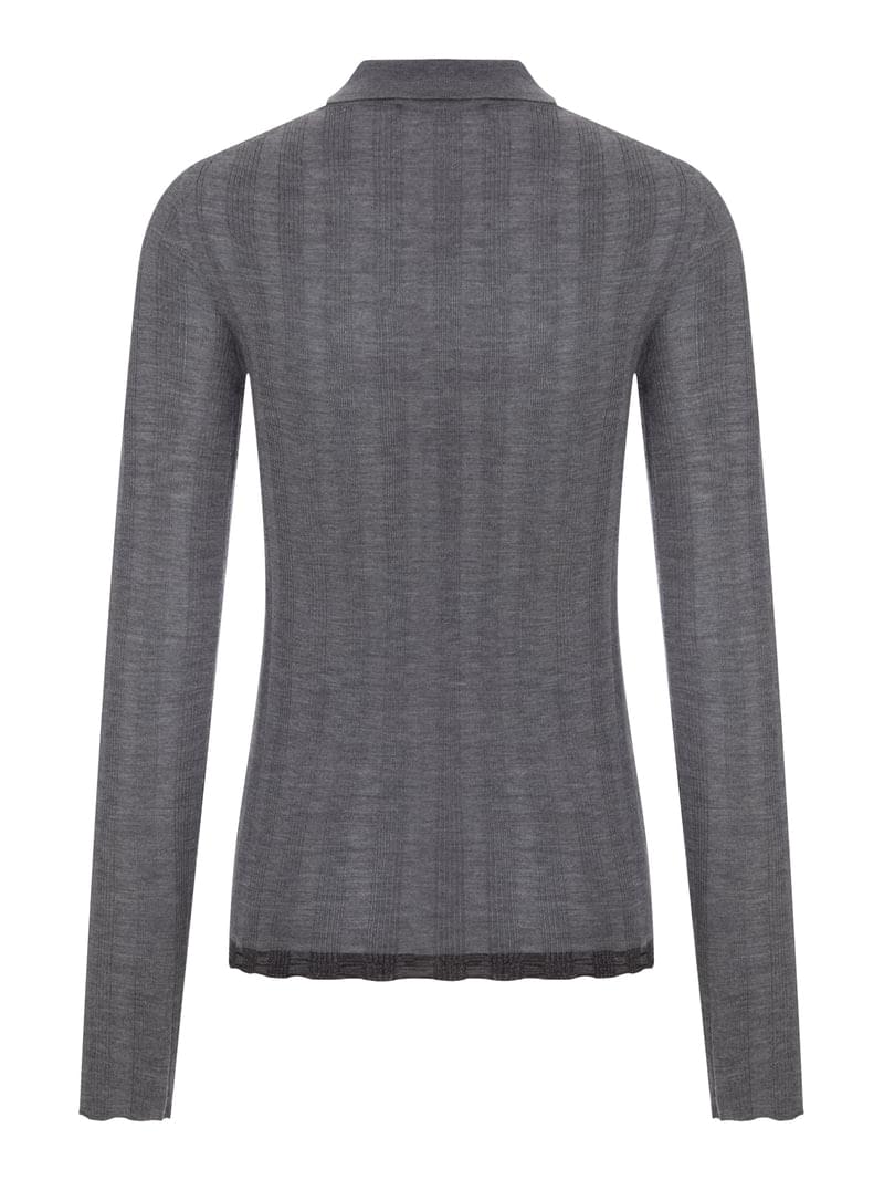 Prada Women Ribbed Knit Polo Shirt With Logo PRADA