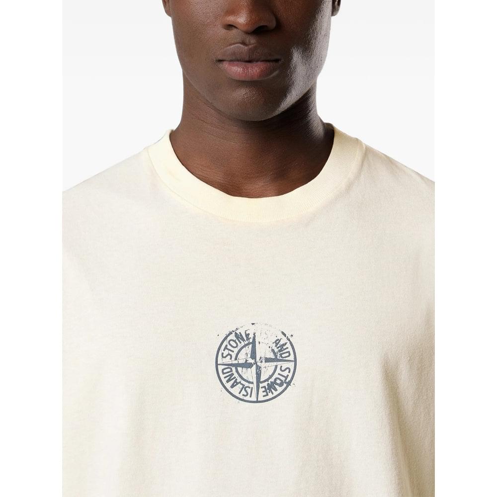 Stone Island White T-Shirts & Vests - T-Shirts Men STONE ISLAND