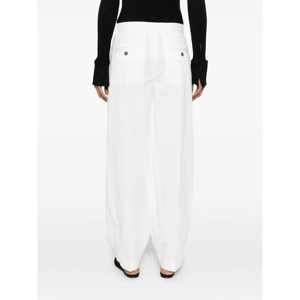 Toteme White Trousers - Palazzo Pants Women TOTEME
