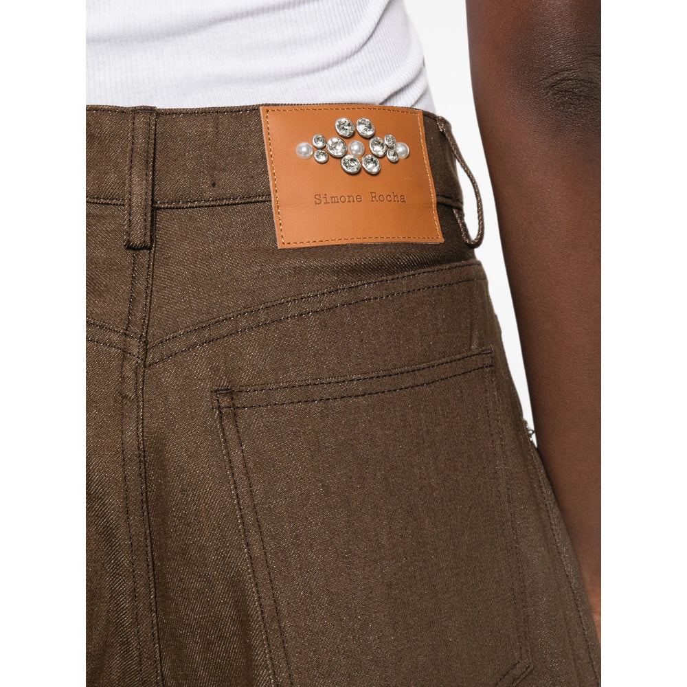 Simone Rocha Brown Denim - Wide-Leg Jeans Women SIMONE ROCHA