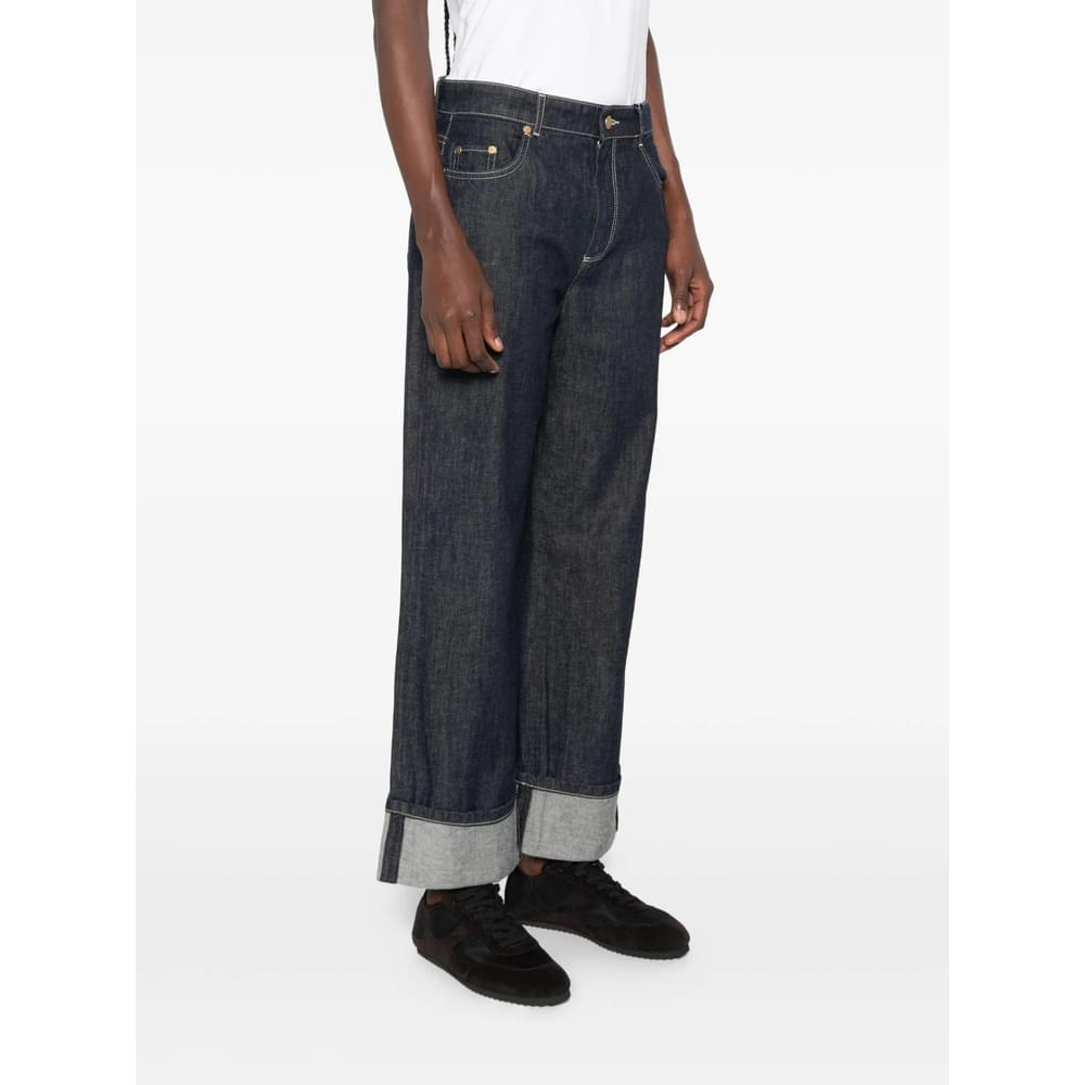 'S Max Mara Blue Denim - Straight-Leg Jeans Women S MAX MARA