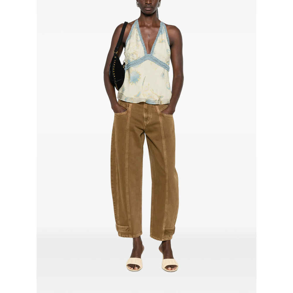 Isabel Marant Brown Denim - Tapered Jeans Women ISABEL MARANT
