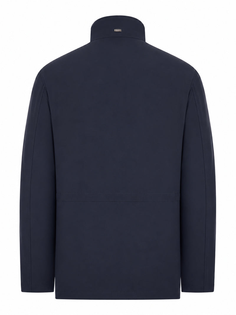 Herno Men Technical Fabric Coat With High Collar And Buttons HERNO