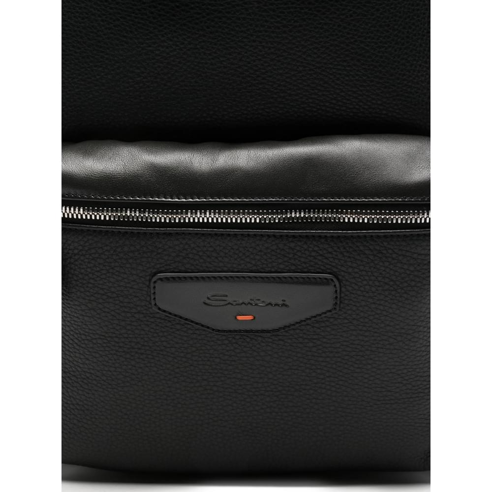 Santoni Black Backpacks Men SANTONI