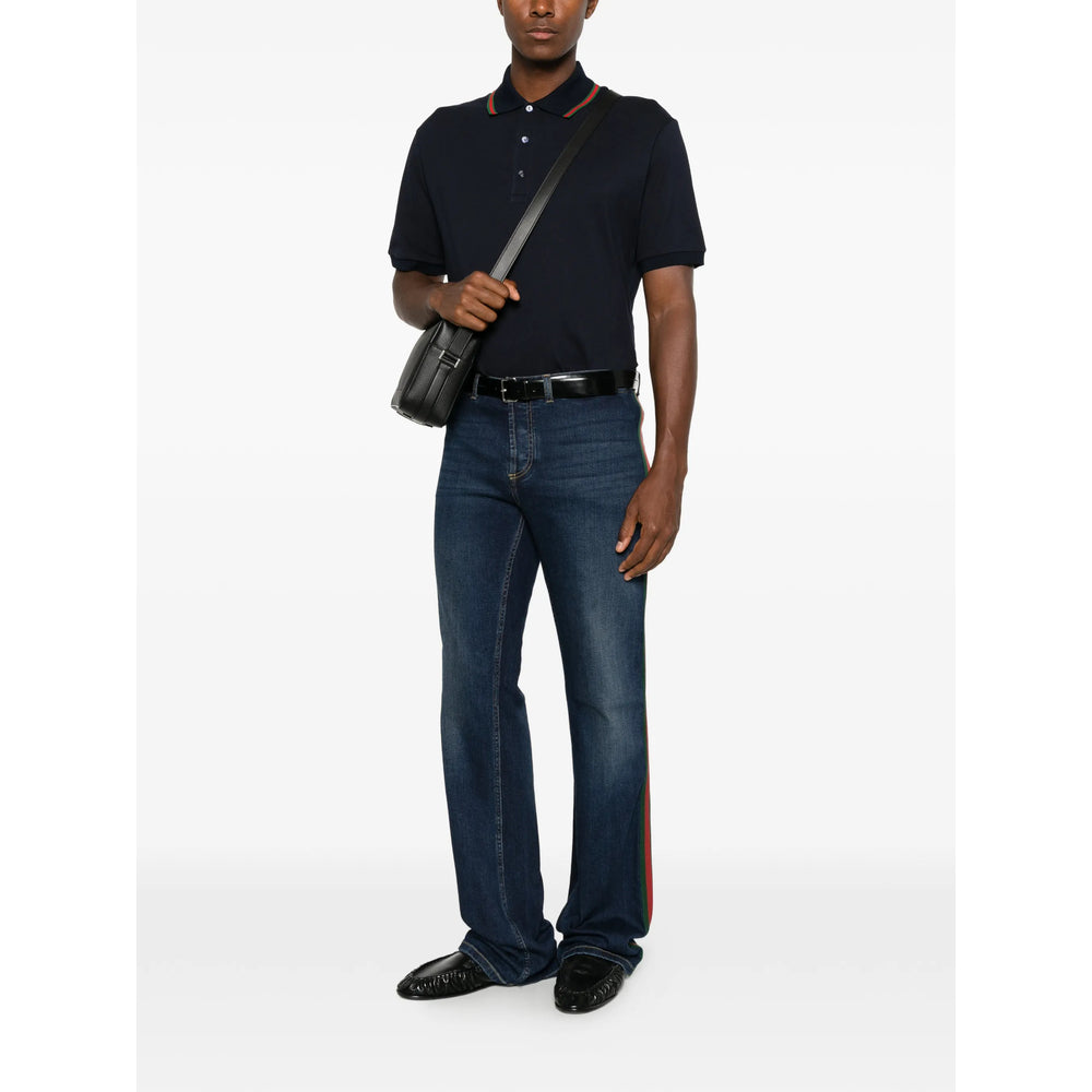 Gucci Blue Polo Shirts Men GUCCI