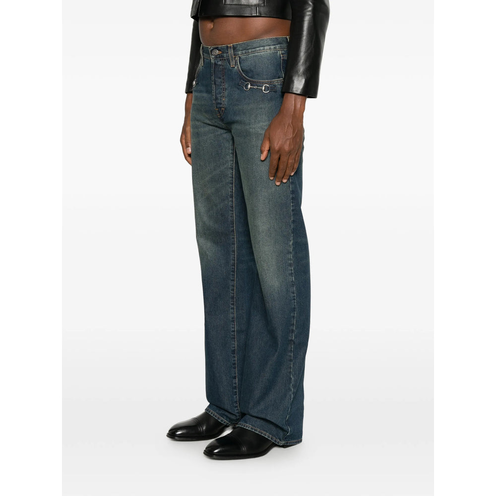 Gucci Blue Denim - Wide-Leg Jeans Men GUCCI