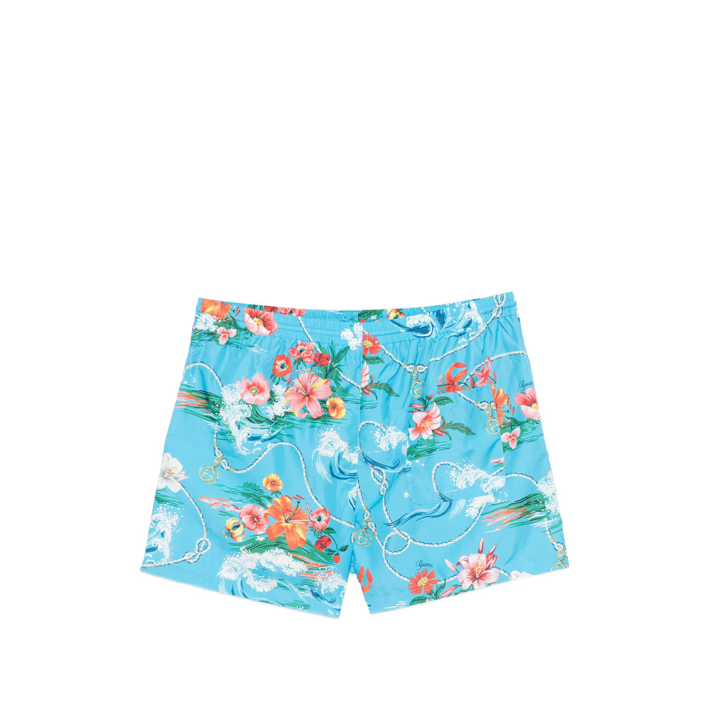 Gucci Blue Beachwear - Swim Shorts Men GUCCI