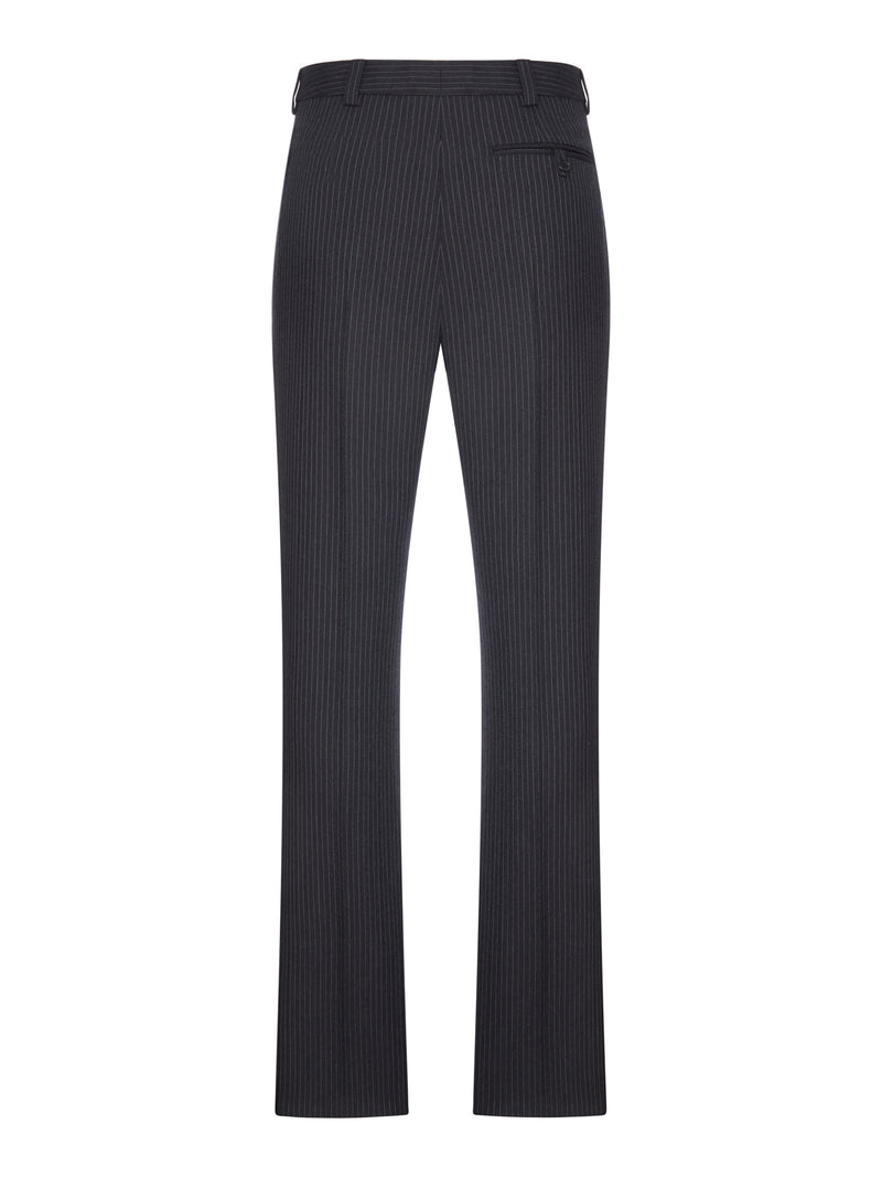 Saint Laurent Men Tapered Wool Trousers In A Herringbone Striped Pattern SAINT LAURENT